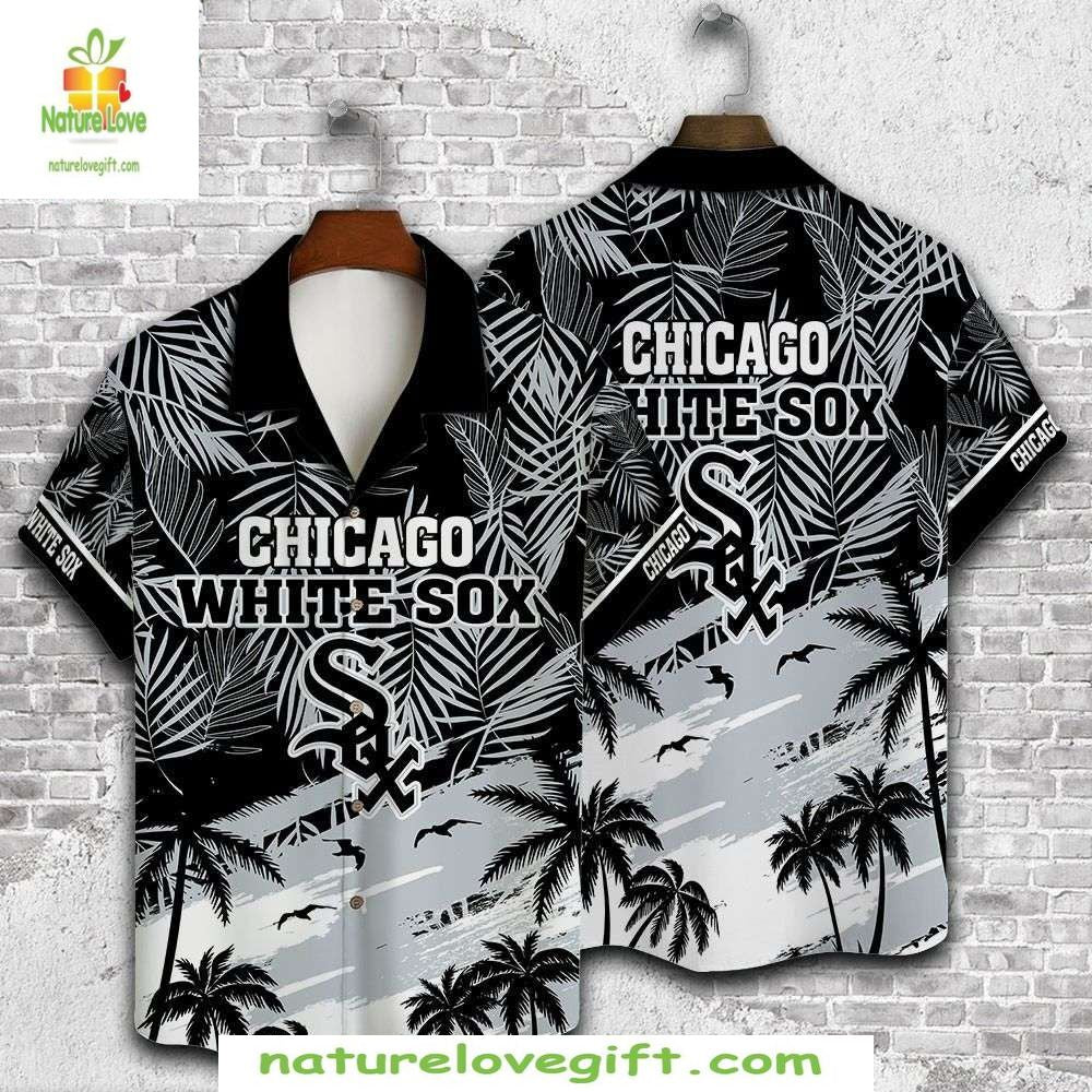 Chicago White Sox Hawaiian Tropical Palm Seagull MLB - Adult & Kids T-Shirts, Sweatshirts & Hoodies apparel design preview 1