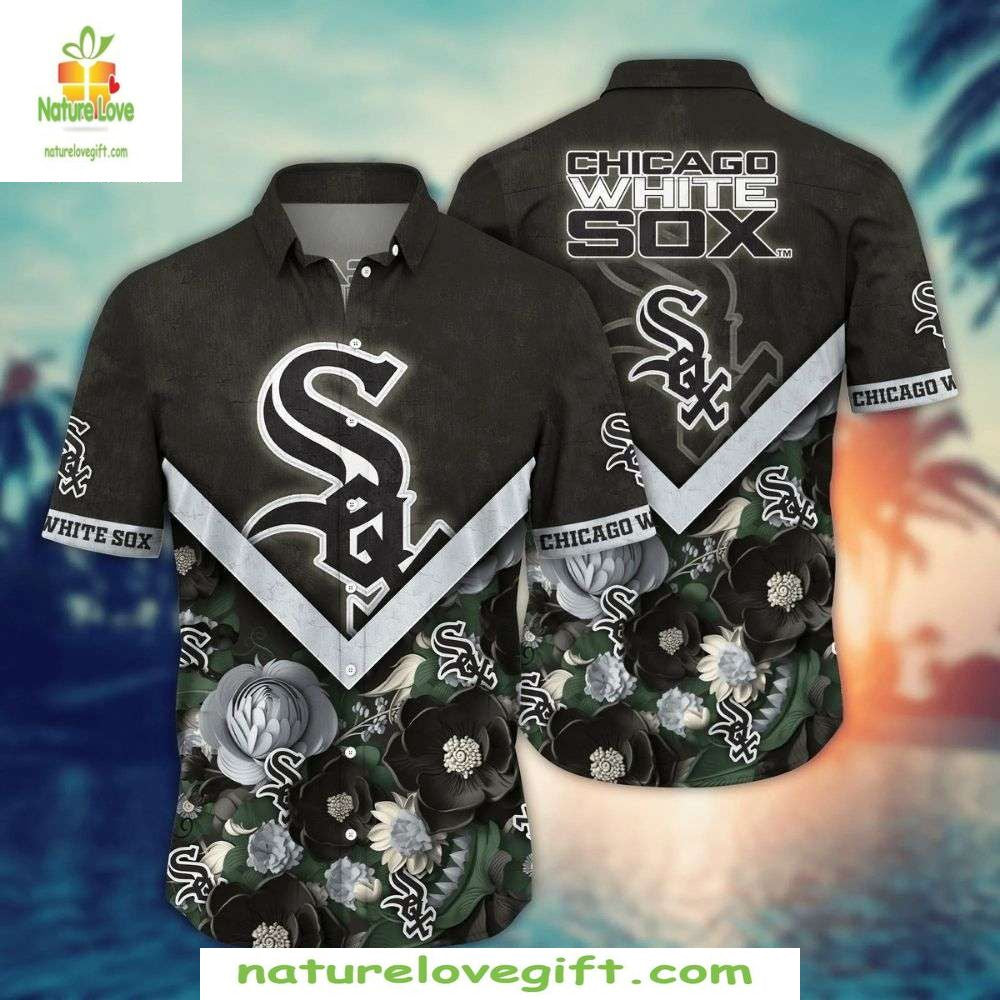 Chicago White Sox Floral Hawaiian MLB Baseball - Adult & Kids T-Shirts, Sweatshirts & Hoodies apparel design preview 1