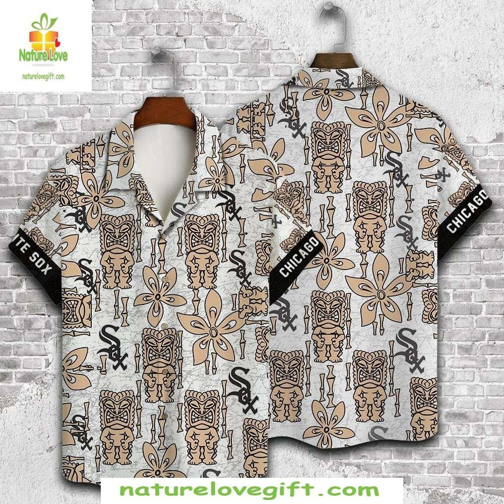 Chicago White Sox Hawaiian Tribal Beige MLB Baseball - Adult & Kids T-Shirts, Sweatshirts & Hoodies apparel design preview 1