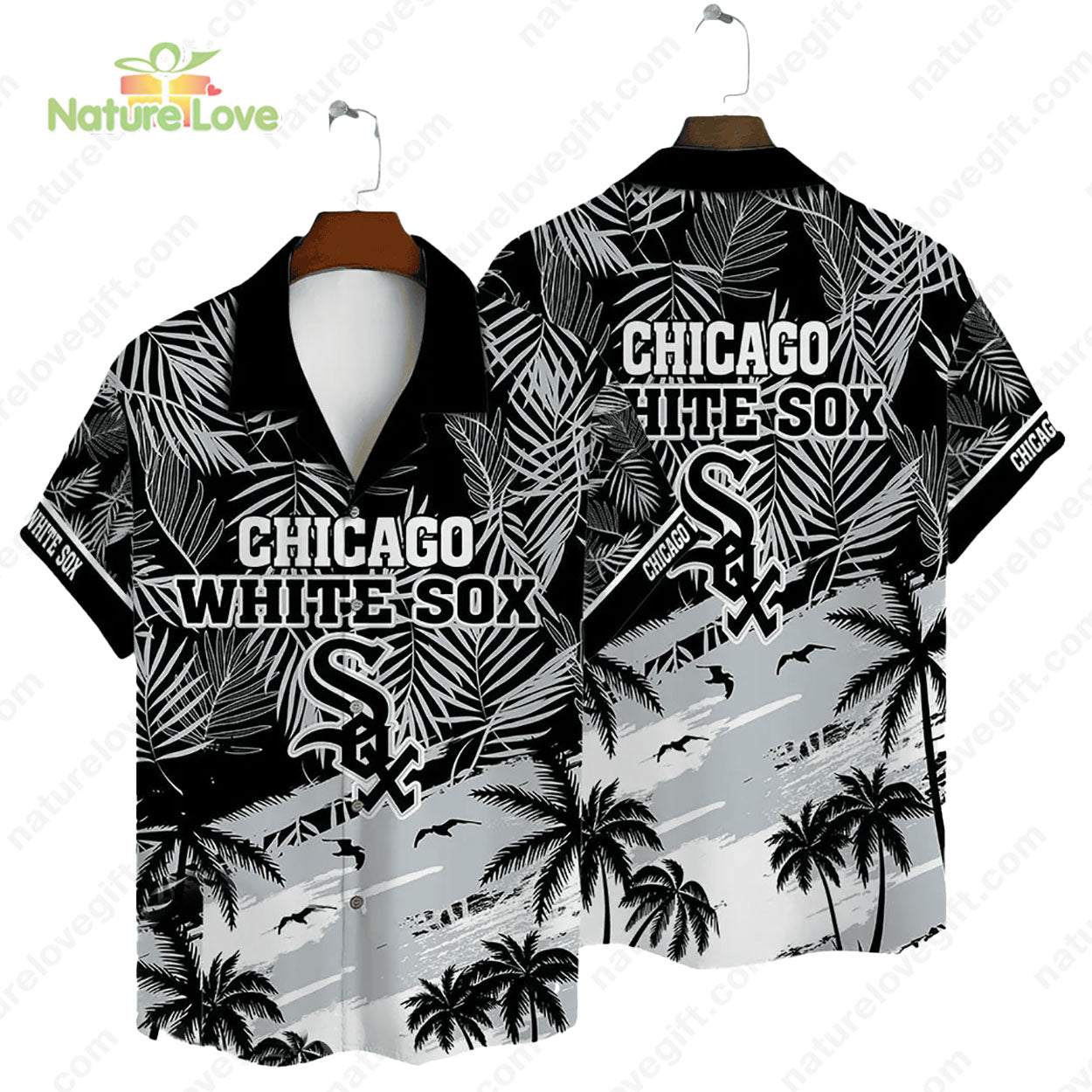 Chicago White Sox Tropical Palms MLB Hawaiian - Adult & Kids T-Shirts, Sweatshirts & Hoodies apparel design preview 1
