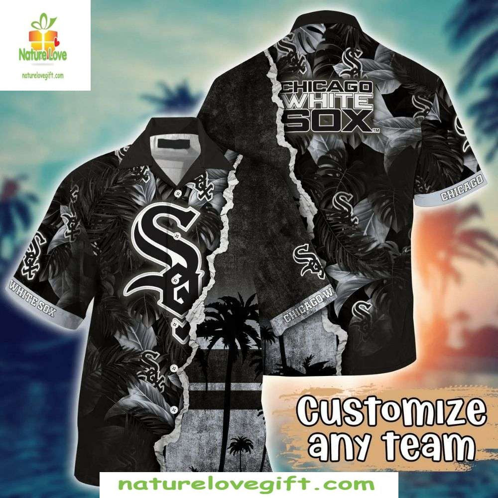Chicago White Sox Hawaiian Tropical Sunset Palm MLB - Adult & Kids T-Shirts, Sweatshirts & Hoodies apparel design preview 1