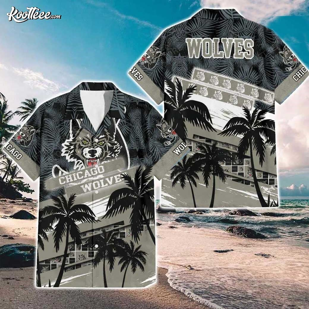 Chicago Wolves AHL Hawaiian - Adult & Kids T-Shirts, Sweatshirts & Hoodies apparel design preview 1