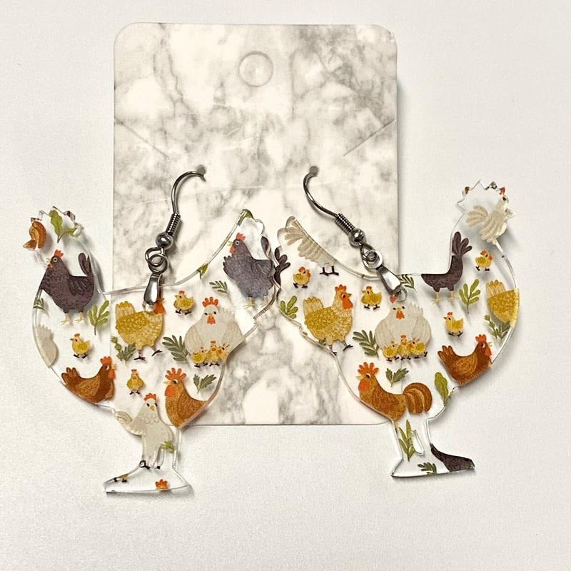 Chicken Earrings - Adult & Kids T-Shirts, Sweatshirts & Hoodies apparel design preview 1