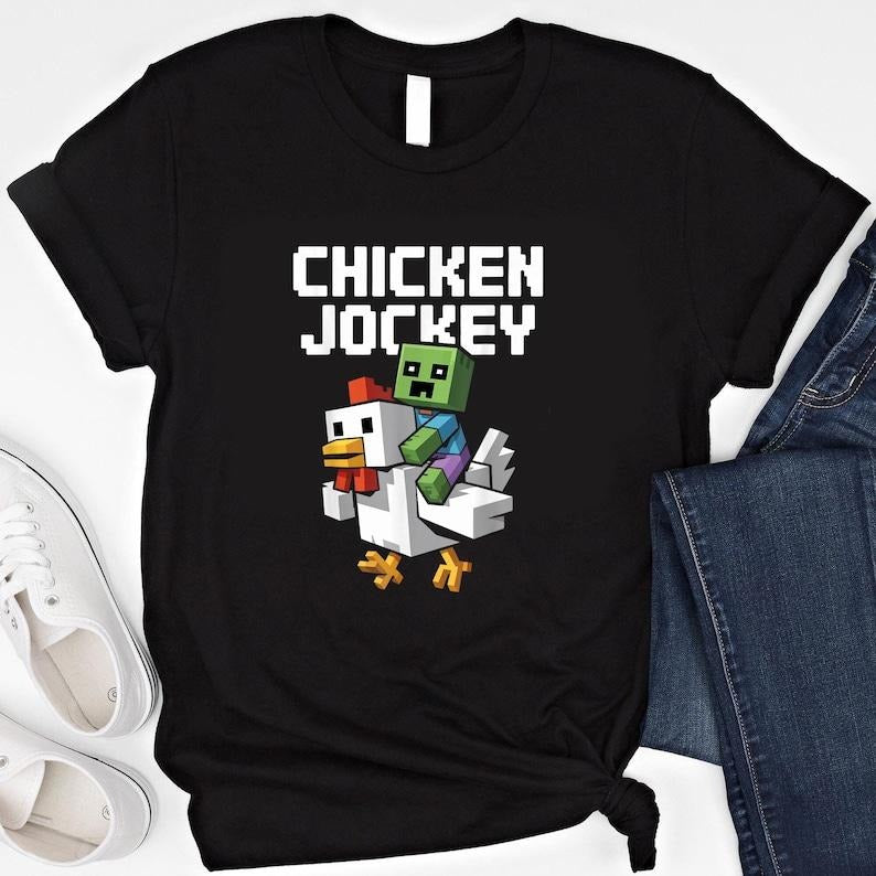 Chicken Jockey Funny Farm Animal Gamers Lovers Gamer - Adult & Kids T-Shirts, Sweatshirts & Hoodies apparel design preview 1