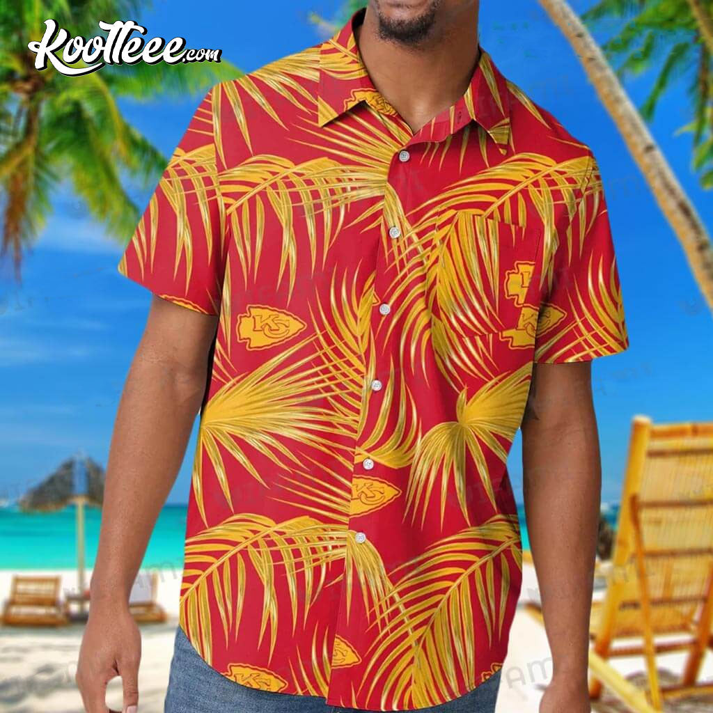 Chiefs Kansas City Logo Pattern Gold Palm Leaf - Adult & Kids T-Shirts, Sweatshirts & Hoodies apparel design preview 1
