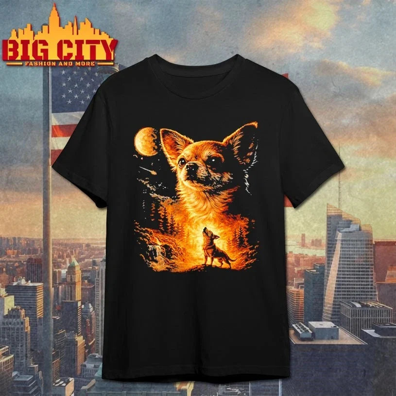 Chihuahua Howling To The Moon - Adult & Kids T-Shirts, Sweatshirts & Hoodies apparel design preview 1