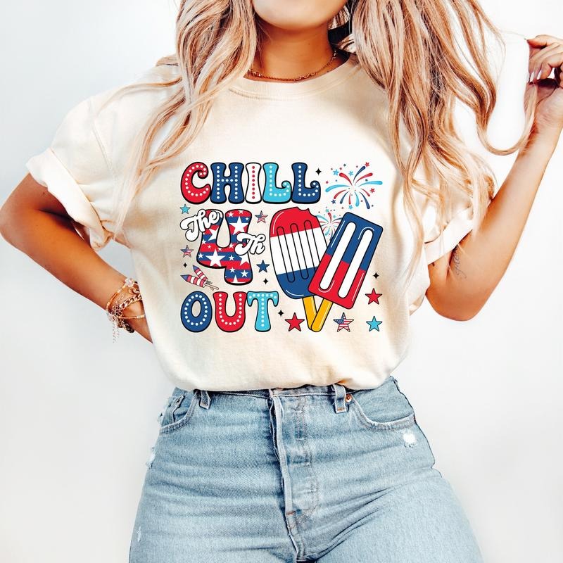 Chill 4th Out Funny July Retro Fourth America - Adult & Kids T-Shirts, Sweatshirts & Hoodies apparel design preview 1
