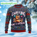 Chilling Like A Capybara Ugly Christmas Sweater - Holiday Gift product image