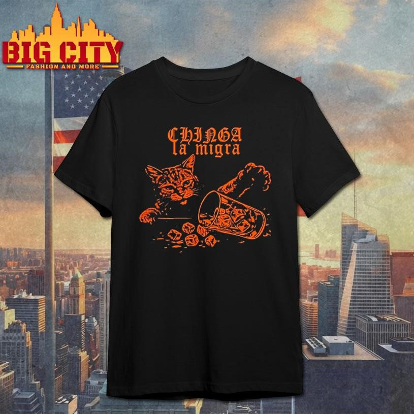 Chinga La Migra Cat Anti Ice Graphic Political Street - Adult & Kids T-Shirts, Sweatshirts & Hoodies apparel design preview 1