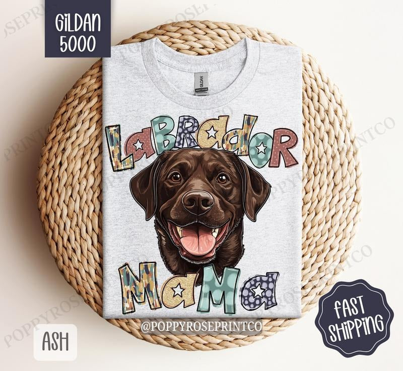 Chocolate Labrador Mama Gildan Dog Mom Cute Brown Lab - Adult & Kids T-Shirts, Sweatshirts & Hoodies apparel design preview 1