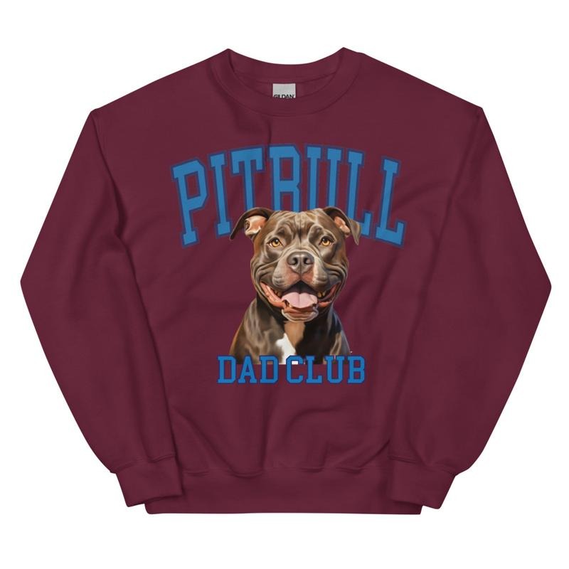 Chocolate Pitbull Dad Club - Adult & Kids T-Shirts, Sweatshirts & Hoodies apparel design preview 1