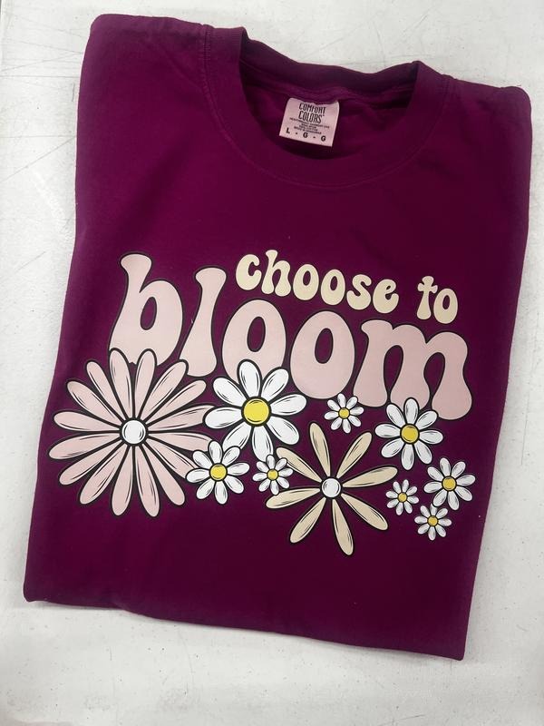 Choose Bloom Comfort Colors - Adult & Kids T-Shirts, Sweatshirts & Hoodies apparel design preview 1