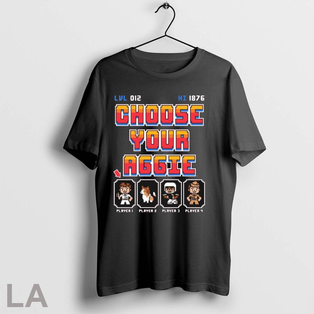 Choose Your Aggie Player 8 Bit - Adult & Kids T-Shirts, Sweatshirts & Hoodies apparel design preview 1