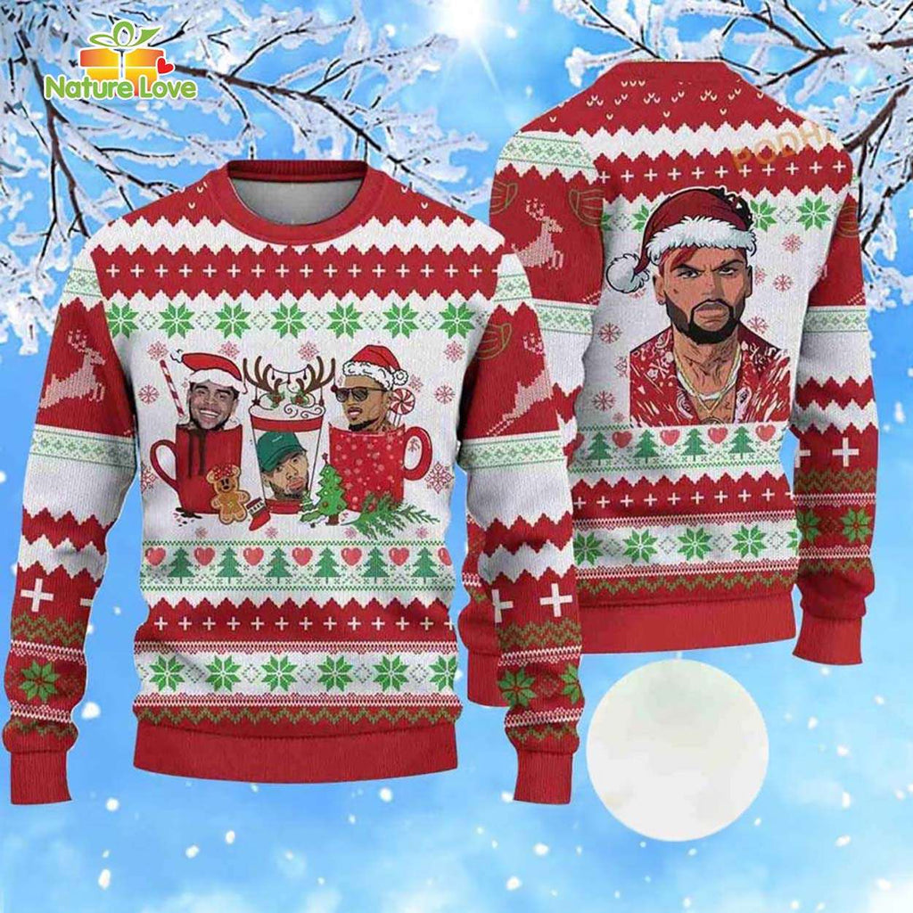 Chris Brown Funny Holiday Ugly Christmas Sweater - Holiday Gift product image