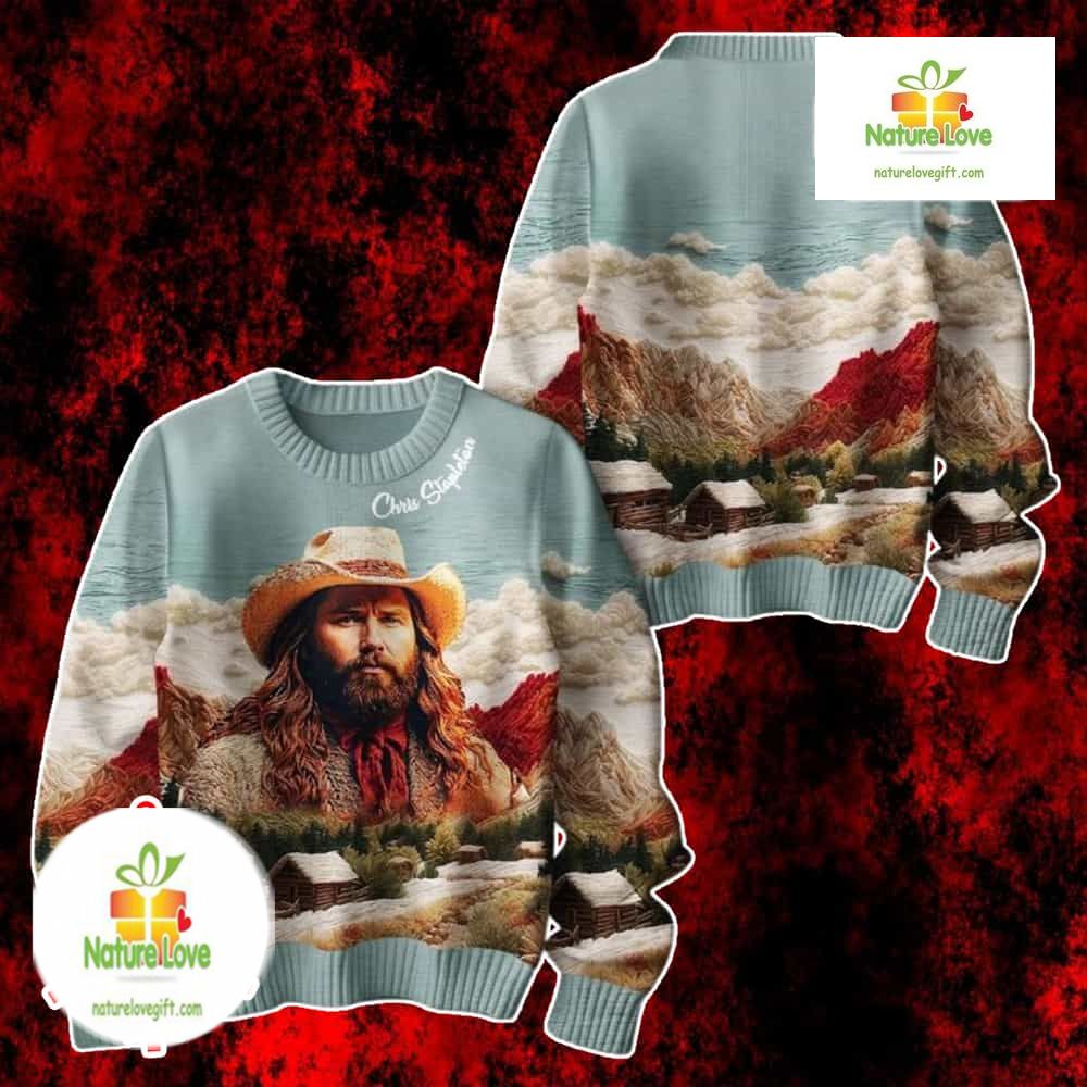 Chris Stapleton Country Music Fan Gift Ugly Christmas Sweater - Holiday Gift product image