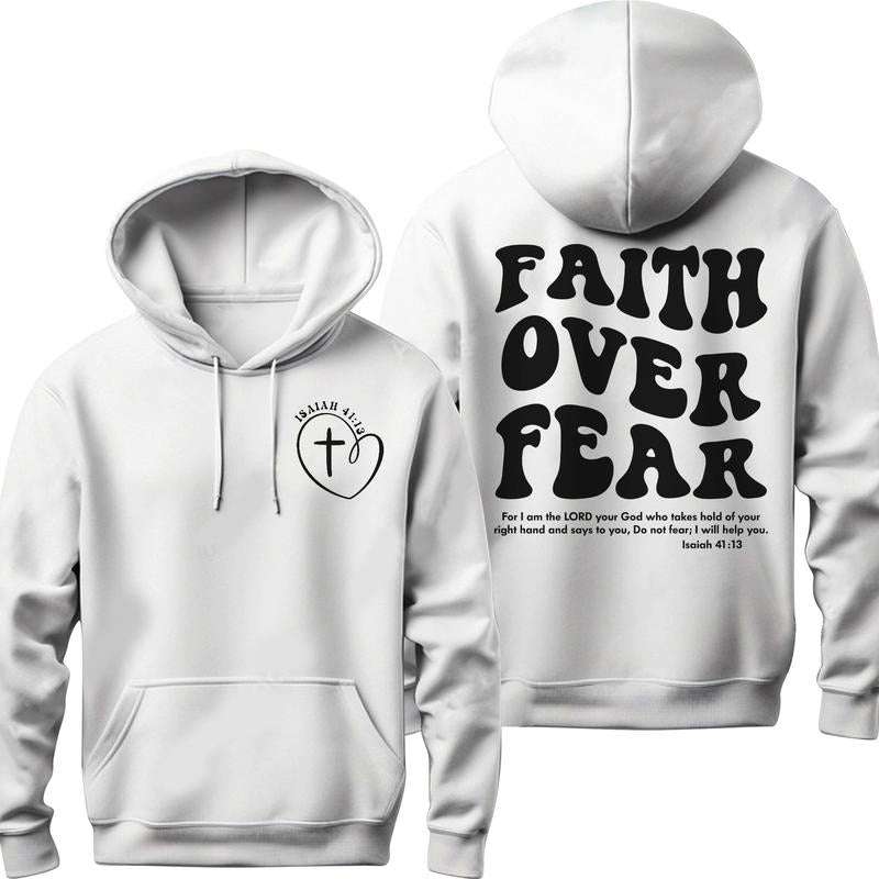 Christian Faith Over Fear Religious Hooded Bible - Adult & Kids T-Shirts, Sweatshirts & Hoodies apparel design preview 1