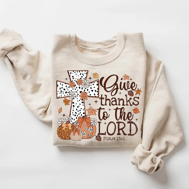 Christian Jesus Cross Fall Thankful Grateful Leopard - Adult & Kids T-Shirts, Sweatshirts & Hoodies apparel design preview 1