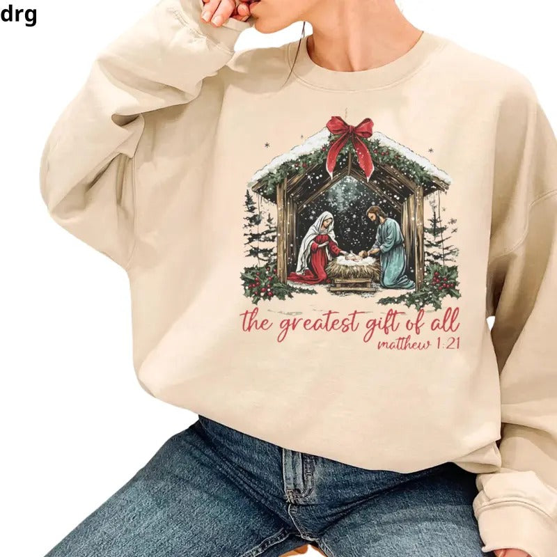 Christian Nativity Festive Greatest All' Cozy - Adult & Kids T-Shirts, Sweatshirts & Hoodies apparel design preview 1