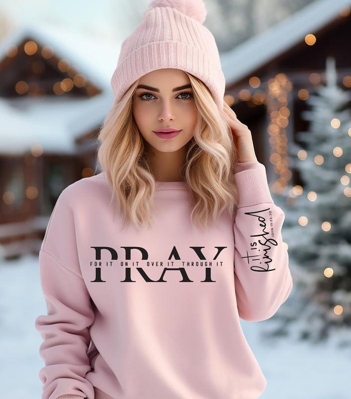 Christian Pray Over Prayer Boho Faith Praying - Adult & Kids T-Shirts, Sweatshirts & Hoodies apparel design preview 1