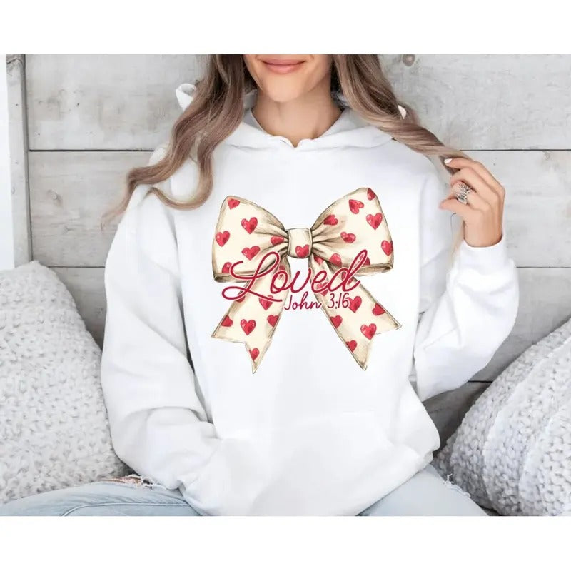 Christian Valentines Loved John 3:16 Retro Valentine - Adult & Kids T-Shirts, Sweatshirts & Hoodies apparel design preview 1