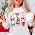 Bow Collage Candy Cane Reindeer Coquette Santa Claus - Adult & Kids T-Shirts, Sweatshirts & Hoodies apparel design preview 1