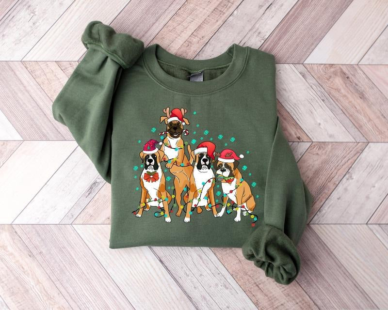 Boxer Dog Lover Mom Xmas - Adult & Kids T-Shirts, Sweatshirts & Hoodies apparel design preview 1