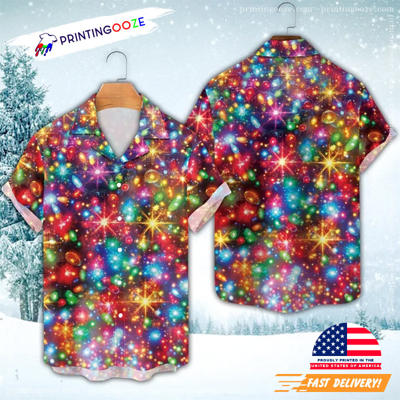 Christmas Bright Neon Lights Hawaiian - Adult & Kids T-Shirts, Sweatshirts & Hoodies apparel design preview 1