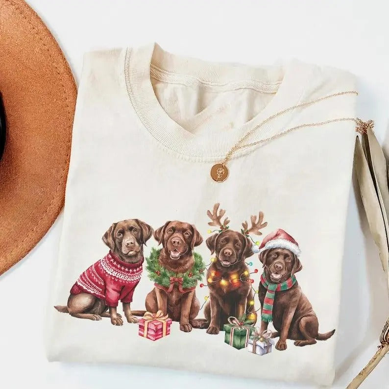 Brown Labrador Dog Chocolate Lab Mom Lover Funny Cozy - Adult & Kids T-Shirts, Sweatshirts & Hoodies apparel design preview 1