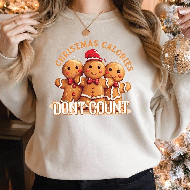 Calories Don'T Count Gingerbread Cookies Xmas VLB065 - Adult & Kids T-Shirts, Sweatshirts & Hoodies apparel design preview 1
