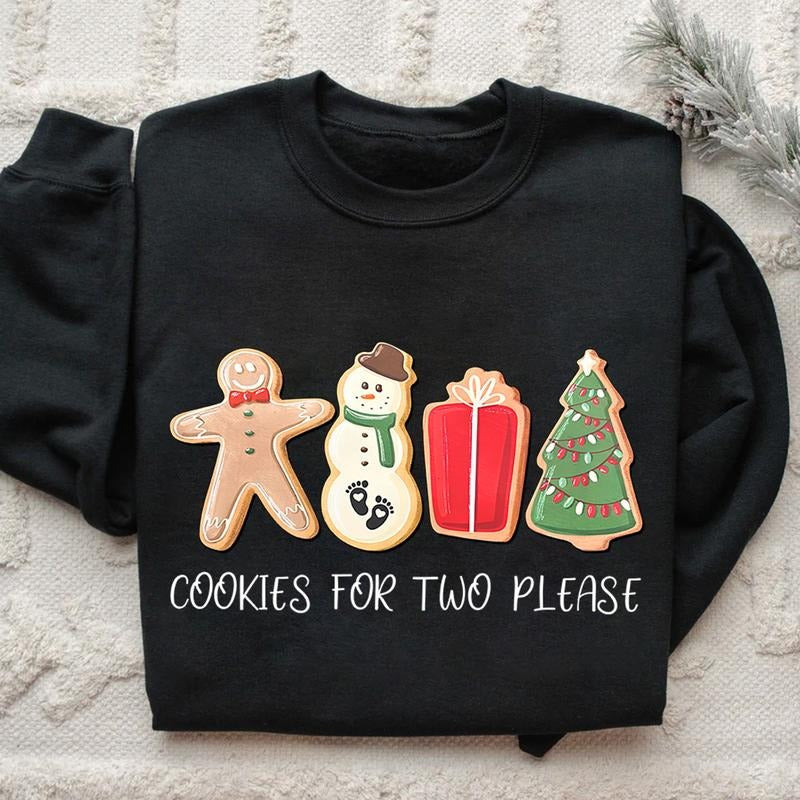 Cookies Two Please Pregnancy Announcement Reveal - Adult & Kids T-Shirts, Sweatshirts & Hoodies apparel design preview 1
