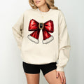 Coquette Bow Santa 2024 Cotton Fit Fabric - Adult & Kids T-Shirts, Sweatshirts & Hoodies apparel design preview 1