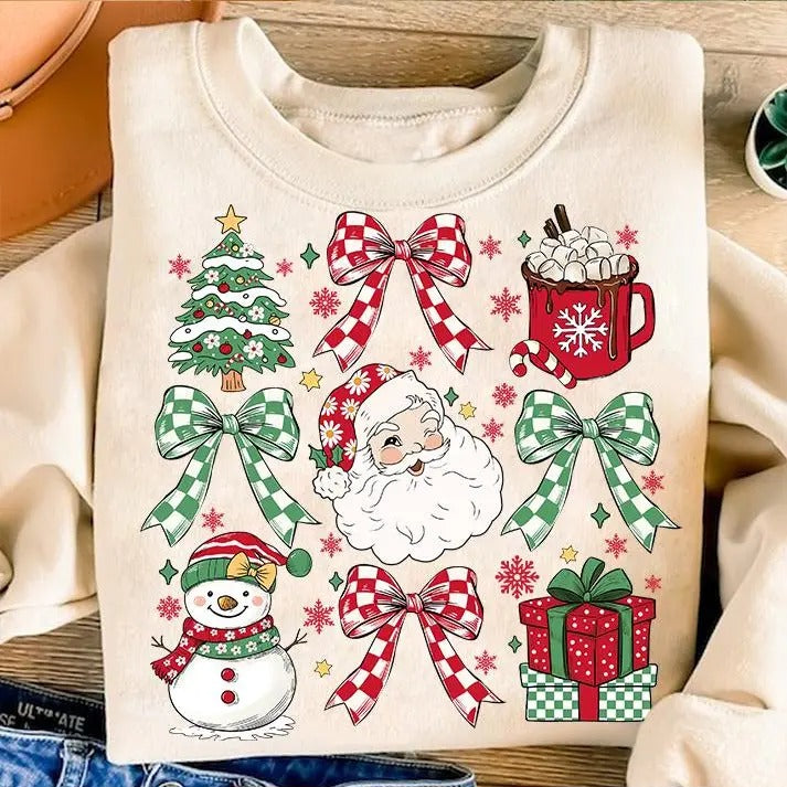 Coquette Cute Santa Clothes Xmas Season Cozy Retro - Adult & Kids T-Shirts, Sweatshirts & Hoodies apparel design preview 1