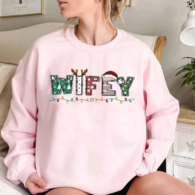 Couple Matching Wifey Hubby Printed Mr Mrs Jumper - Adult & Kids T-Shirts, Sweatshirts & Hoodies apparel design preview 1