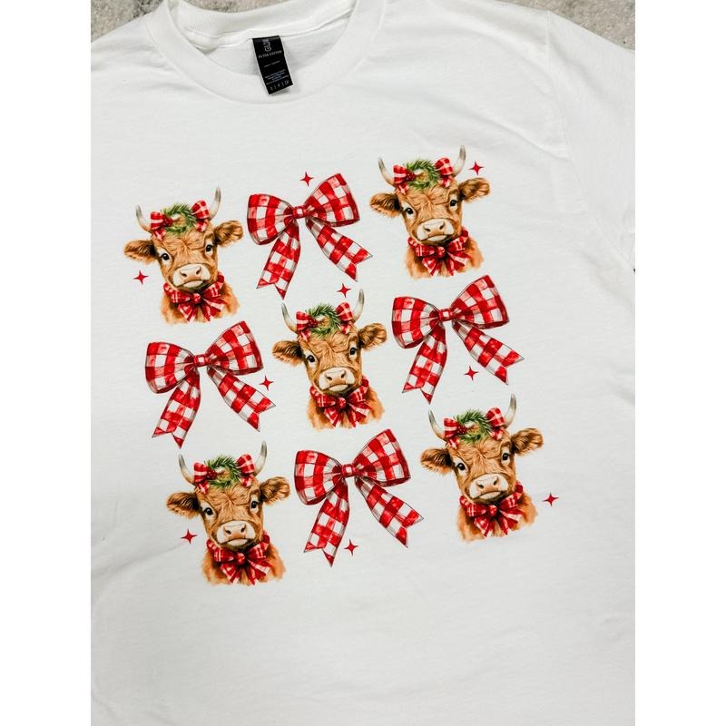 Cow Bow Top - Adult & Kids T-Shirts, Sweatshirts & Hoodies apparel design preview 1