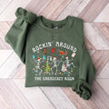 ER Nurse Rockin' Around Skeleton Tech Emergency - Adult & Kids T-Shirts, Sweatshirts & Hoodies apparel design preview 1