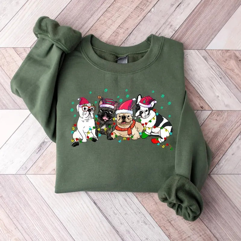 French Bulldog Dog Frenchie Mom Xmas - Adult & Kids T-Shirts, Sweatshirts & Hoodies apparel design preview 1