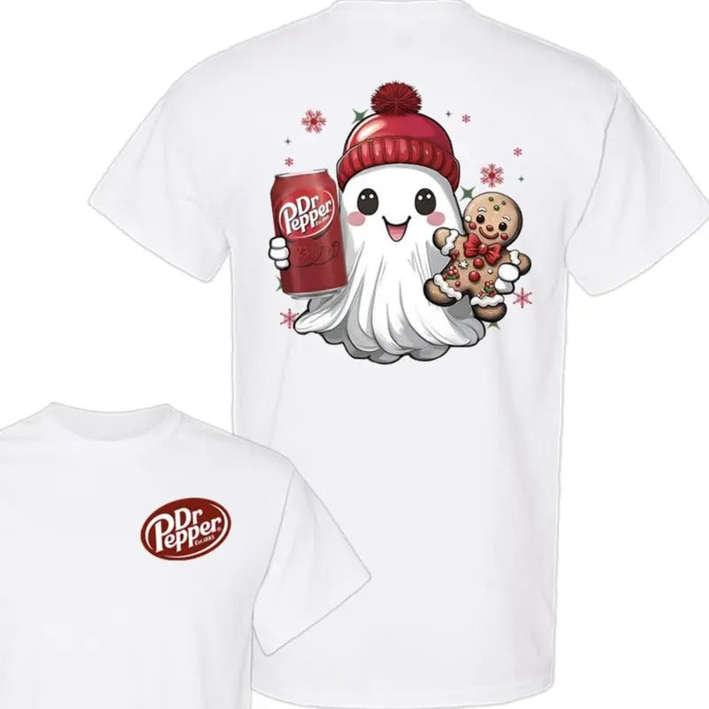 Ghost Dr Pepper Spooky Goth Spirit Lover Girlfriend - Adult & Kids T-Shirts, Sweatshirts & Hoodies apparel design preview 1