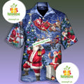 Christmas Gift Santa Claus Drawing Blue Slim Fit - Adult & Kids T-Shirts, Sweatshirts & Hoodies apparel design preview 1