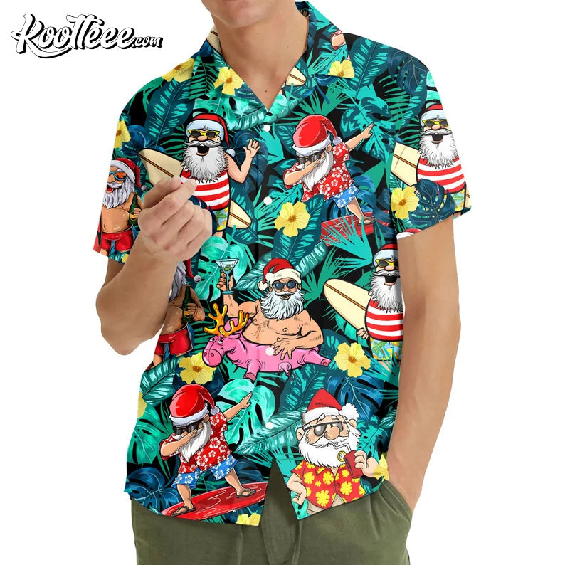 Christmas In July Santa Claus Hawaiian - Adult & Kids T-Shirts, Sweatshirts & Hoodies apparel design preview 1