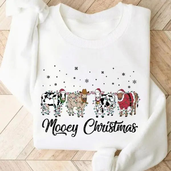 Lights Cow Print Round Neck Country Life Girl Boy - Adult & Kids T-Shirts, Sweatshirts & Hoodies apparel design preview 1
