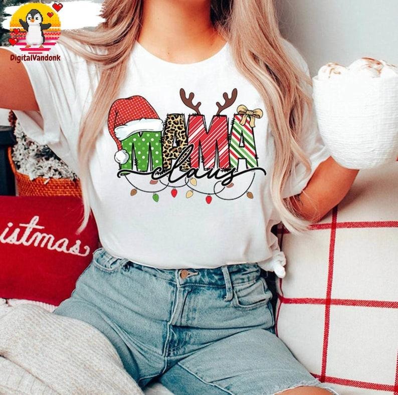 Mama Vintage Claus Mom Lovers Cotton Polyester - Adult & Kids T-Shirts, Sweatshirts & Hoodies apparel design preview 1