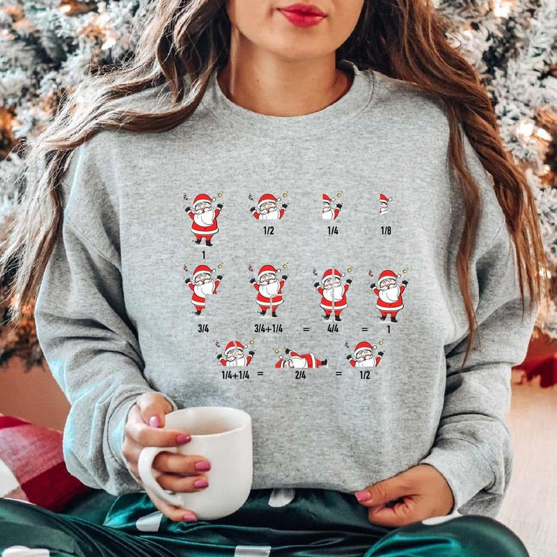 Math Teacher Equation Santa Matching Xmas School - Adult & Kids T-Shirts, Sweatshirts & Hoodies apparel design preview 1