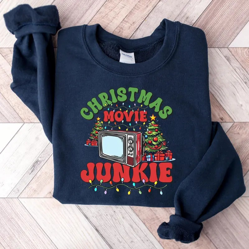 Movie Junkie Xmas 2024 Family Casual Cotton Fabric - Adult & Kids T-Shirts, Sweatshirts & Hoodies apparel design preview 1