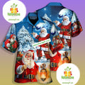 Christmas Night And Santa Claus Blue Plus Size - Adult & Kids T-Shirts, Sweatshirts & Hoodies apparel design preview 1