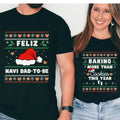 Pregnancy Announcement Feliz Navidad Baby Reveal - Adult & Kids T-Shirts, Sweatshirts & Hoodies apparel design preview 1