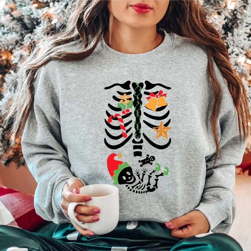 Pregnant Skeleton Pregnancy Announcement New Mom Be - Adult & Kids T-Shirts, Sweatshirts & Hoodies apparel design preview 1