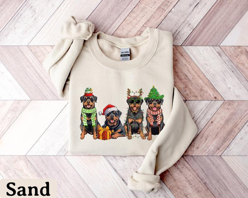 Rottweiler Dog Lover Mom Xmas - Adult & Kids T-Shirts, Sweatshirts & Hoodies apparel design preview 1