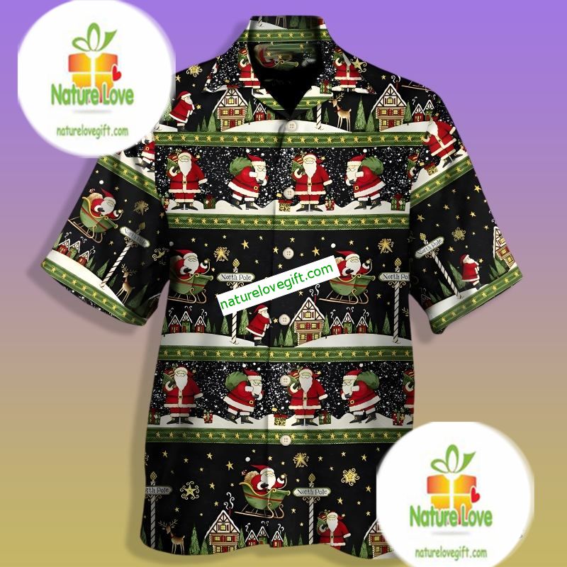 Christmas Santa Claus Black Ugly Vintage Hawaiian - Adult & Kids T-Shirts, Sweatshirts & Hoodies apparel design preview 1