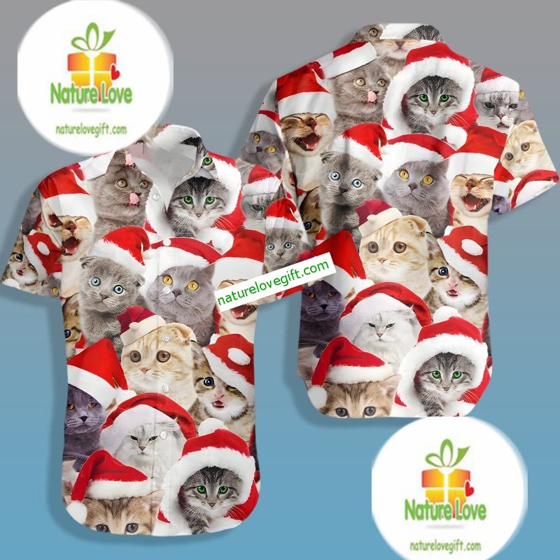 Christmas Santa Claus Cat Red Nice Hawaiian - Adult & Kids T-Shirts, Sweatshirts & Hoodies apparel design preview 1