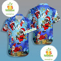 Christmas Santa Claus Diver In Ocean Blue Retro - Adult & Kids T-Shirts, Sweatshirts & Hoodies apparel design preview 1